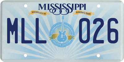 MS license plate MLL026