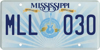 MS license plate MLL030