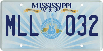 MS license plate MLL032