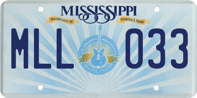 MS license plate MLL033