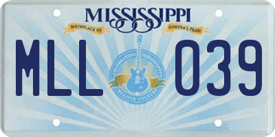 MS license plate MLL039