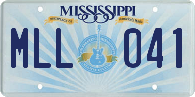 MS license plate MLL041