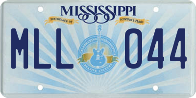 MS license plate MLL044