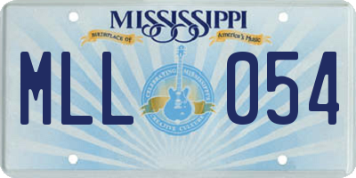 MS license plate MLL054