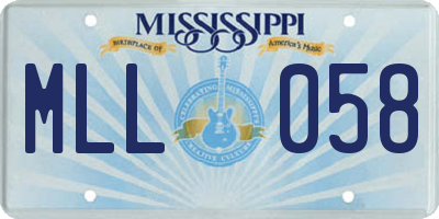 MS license plate MLL058