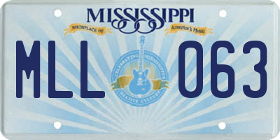 MS license plate MLL063
