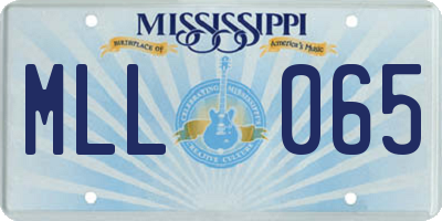 MS license plate MLL065