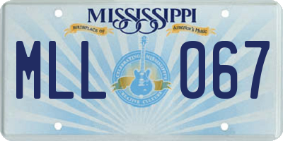 MS license plate MLL067