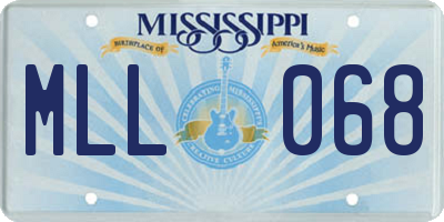 MS license plate MLL068