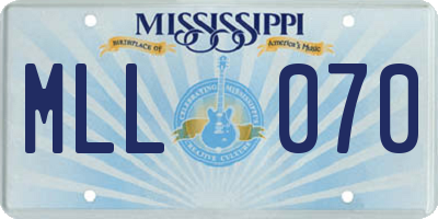 MS license plate MLL070