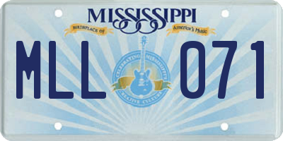 MS license plate MLL071