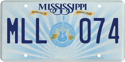 MS license plate MLL074