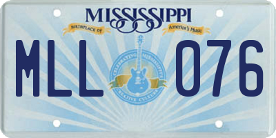 MS license plate MLL076