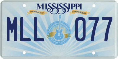 MS license plate MLL077