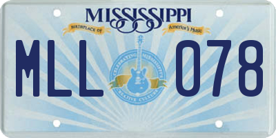 MS license plate MLL078