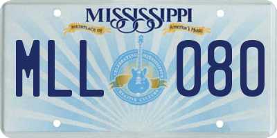 MS license plate MLL080