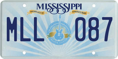 MS license plate MLL087