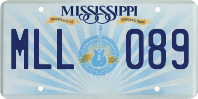 MS license plate MLL089