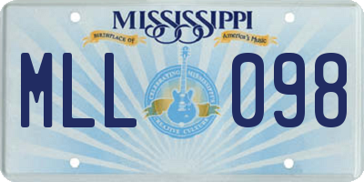 MS license plate MLL098