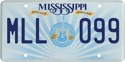 MS license plate MLL099