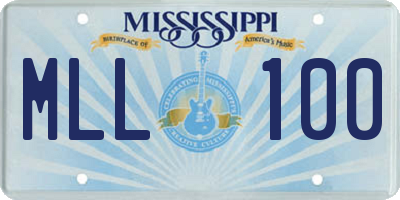 MS license plate MLL100