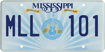 MS license plate MLL101