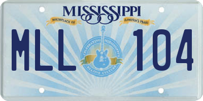 MS license plate MLL104
