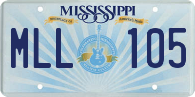 MS license plate MLL105