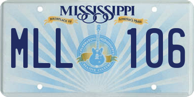 MS license plate MLL106