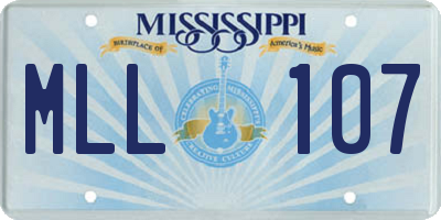 MS license plate MLL107