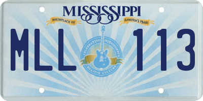 MS license plate MLL113