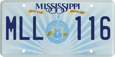 MS license plate MLL116