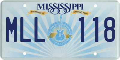 MS license plate MLL118