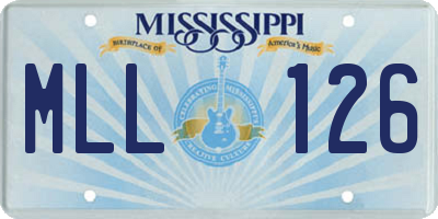 MS license plate MLL126