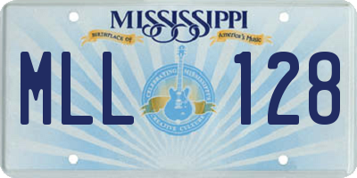 MS license plate MLL128