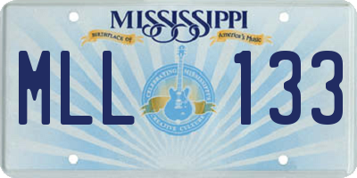 MS license plate MLL133