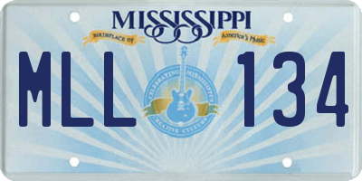 MS license plate MLL134