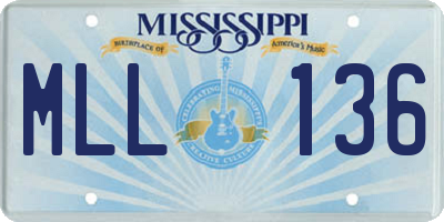 MS license plate MLL136