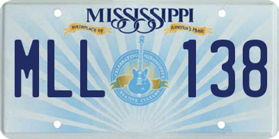 MS license plate MLL138
