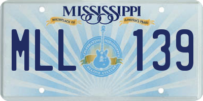 MS license plate MLL139