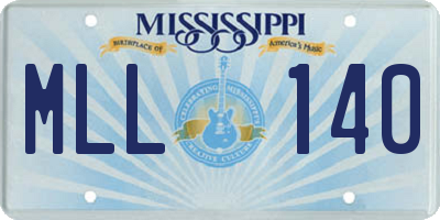 MS license plate MLL140