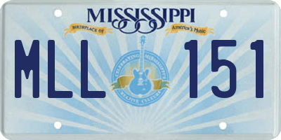 MS license plate MLL151
