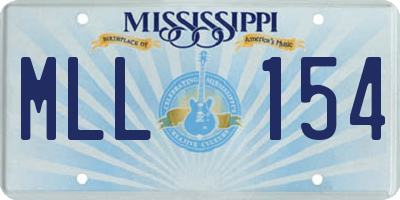 MS license plate MLL154