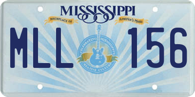 MS license plate MLL156