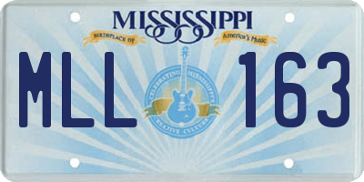 MS license plate MLL163
