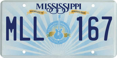 MS license plate MLL167