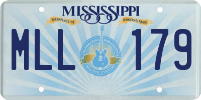MS license plate MLL179