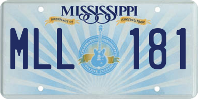 MS license plate MLL181