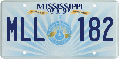 MS license plate MLL182