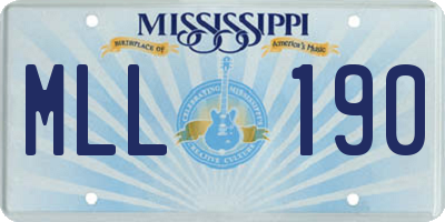 MS license plate MLL190